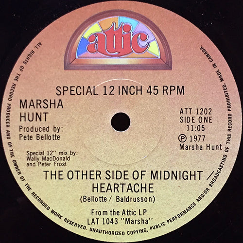 MARSHA HUNT // THE OTHER SIDE OF MIDNIGHT (11:05) / IT'S NEVER TOO LATE TO FALL IN LOVE WITH YOU (5:10)