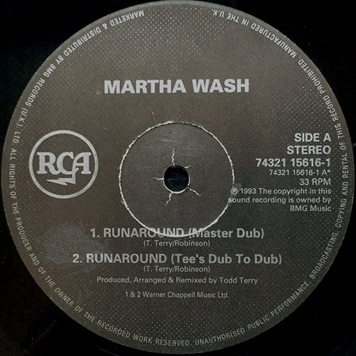 MARTHA WASH // RUNAROUND (DUB MIXES) (2VER) / CARRY ON (DUB MIXES) (2VER)