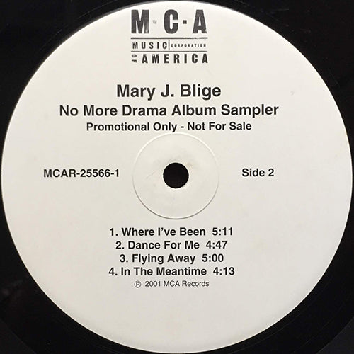 MARY J. BLIGE // 8 TRACK ALBUM SAMPLER inc. LOVE / STEAL AWAY / NO MORE DRAMA / KEEP IT MOVIN' / WHERE I'VE BEEN / DANCE FOR ME / FLYING AWAY / IN THE MEANTIME