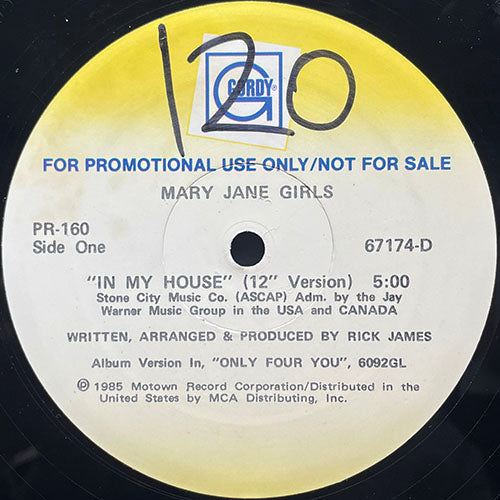 MARY JANE GIRLS // IN MY HOUSE (12" VERSION) (5:00) / (INSTRUMENTAL 12" VERSION) (7:16)