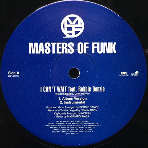 MASTERS OF FUNK feat. ROBBIE DANZIE // I CAN'T WAIT (2VER) / RAP UNDENIABLE / HAPPY EVER AFTER