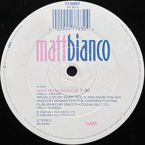 MATT BIANCO // WAP BAM BOOGIE (7:30) / DON'T BLAME IT ON THAT GIRL (EXTENDED VERSION) (6:11)