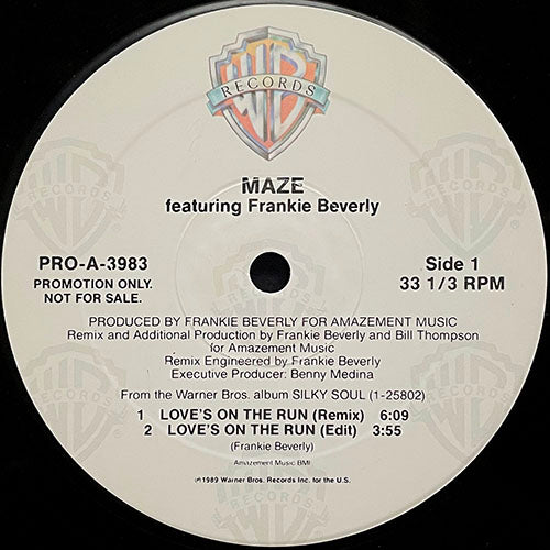 MAZE feat. FRANKIE BEVERLY // LOVE'S ON THE RUN (REMIX) (6:09) / (EDIT) (3:55) / MANDELA (RADIO EDIT) (3:40) / (MANDELA EDIT) (5:05)