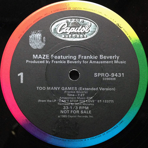 MAZE feat. FRANKIE BEVERLY // TOO MANY GAMES (7:27) / INST (5:44)