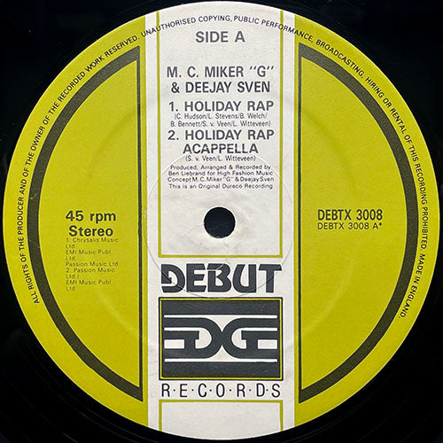 M.C. MIKER "G" & DEEJAY SVEN // HOLIDAY RAP (3VER) / WHIMSICAL TOUCH