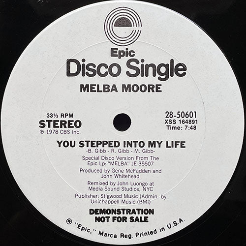 MELBA MOORE // YOU STEPPED INTO MY LIFE (7:48) / THERE'S NO OTHER LIKE YOU (5:27)