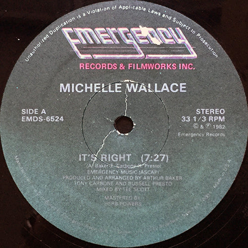 MICHELLE WALLACE // IT'S RIGHT (7:27) / TEE'S RIGHT (INSTRUMENTAL) (5:55)