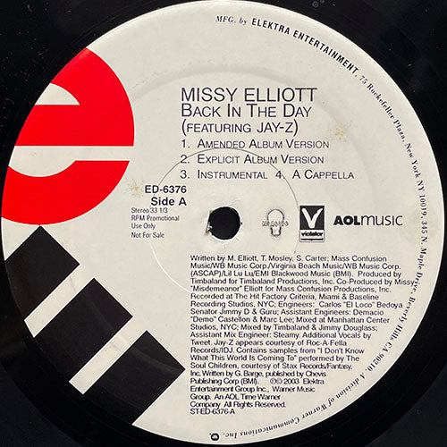 MISSY ELLIOTT feat. JAY-Z // BACK IN THE DAY (4VER) / P***Y CAT (4VER)