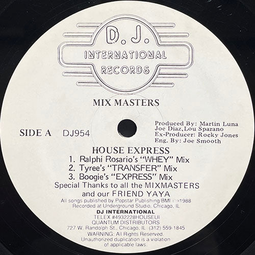 MIX MASTERS // HOUSE EXPRESS (3VER) / PUMP IT UP HOME BOY (3VER)