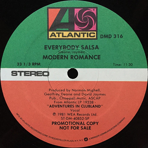 MODERN ROMANCE // EVERYBODY SALSA (11:30) / BRING ON THE FUNKATEERS (4:08)