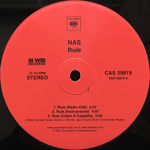 NAS // RULE (4VER) / NO IDEA'S ORIGINAL