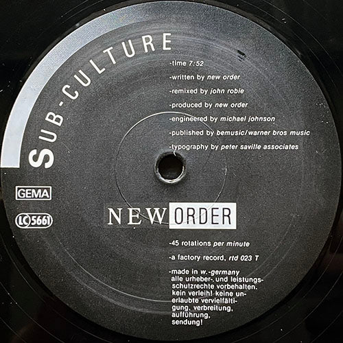 NEW ORDER // SUB-CULTURE (7:52) / SUB-VULTURE (7:57)