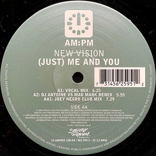 NEW VISION // (JUST) ME AND YOU (JOEY NEGRO REMIX & ORIGINAL) (3VER)