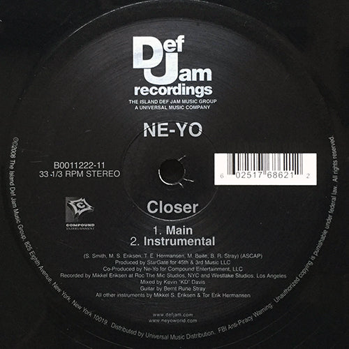 NE-YO // CLOSER (MAIN) / (INSTRUMENTAL)