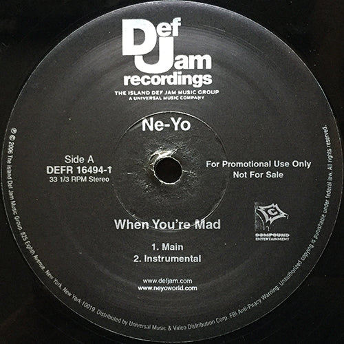 NE-YO // WHEN YOU'RE MAD (2VER) / SO SICK (REMIX) feat. LL COOL J (2VER)