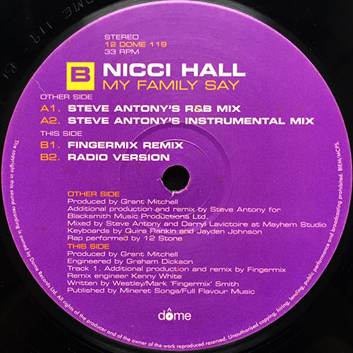 NICCI HALL // MY FAMILY SAY (4VER)