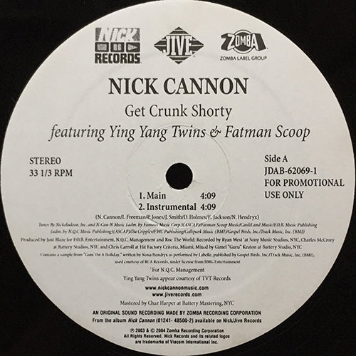 NICK CANNON feat. YING YANG TWINS & FATMAN SCOOP // GET CRUNK SHORTY (3VER)