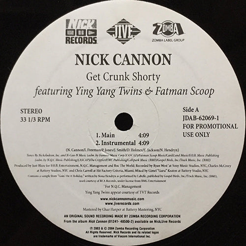 NICK CANNON feat. YING YANG TWINS & FATMAN SCOOP // GET CRUNK SHORTY (3VER)