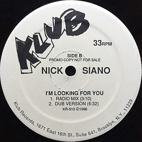 NICK SIANO // I'M LOOKING FOR YOU (4VER)