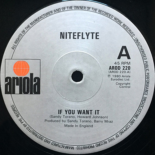 NITEFLYTE // IF YOU WANT IT (4:31) / I WONDER (IF I'M FALLING IN LOVE AGAIN) (3:23)