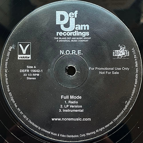 N.O.R.E. // FULL MODE (3VER) / NOTHIN' (REMIX) (3VER)
