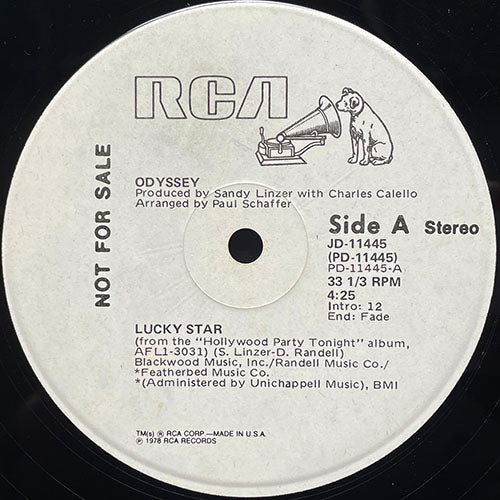 ODYSSEY // LUCKY STAR (4:25) / YOU WOULDN'T KNOW A REAL LIVE TRUE LOVE IF IT WALKED RIGHT UP, KISSED YOU ON THE CHEEK AND SAID HELLO BABY (3:30)