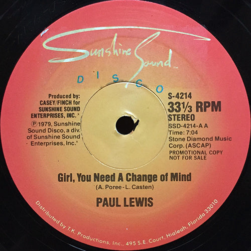 PAUL LEWIS // INNER CITY BLUES (7:24) / GIRL, YOU NEED A CHANGE OF MIND (7:04)