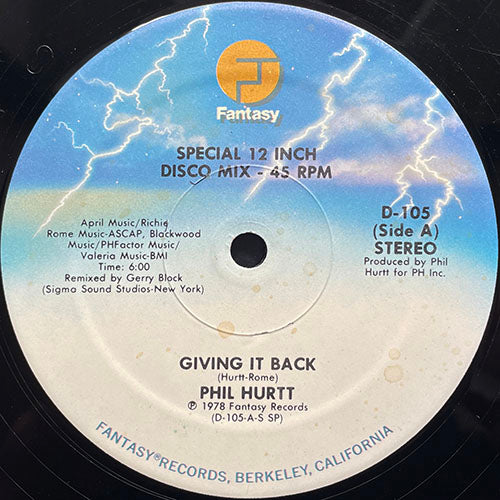 PHIL HURTT // GIVING IT BACK (6:00) / WHERE THE LOVE IS (6:10)