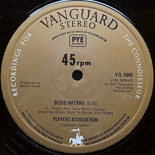 PLAYERS ASSOCIATION // DISCO INFERNO (6:05) / I LIKE IT (5:22)