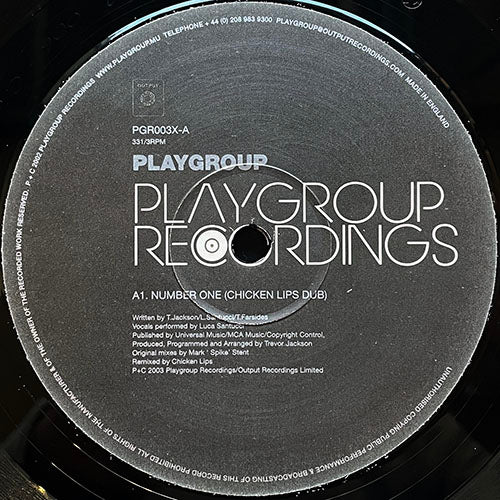 PLAYGROUP // NUMBER ONE (CHICKEN LIPS DUB) / MAKE IT HAPPEN (ZONGAMIN REMIX 2) / OVERFLOW (OPTIMO REMIX)