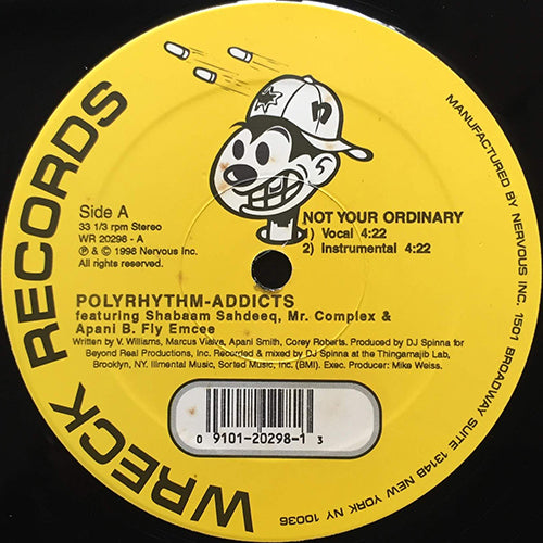 NOT WORK This Ordinary レコード POLYRHYTHM-ADDICTS // NOT YOUR ORDINARY (5VER) – next records japan