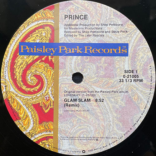 PRINCE // GLAM SLAM (REMIX) (8:52) / ESCAPE (FREE YO MIND FROM THIS RAT RACE) (6:26)