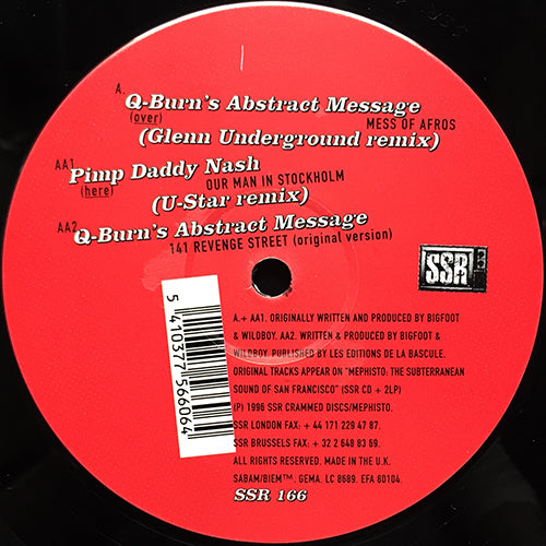 Q-BURNS ABSTRACT MESSAGE / PIMP DADDY NASH // MEPHISTO REMIXES #2 (EP) inc. MESS OF AFROS / OUR MAN IN STOCKHOLM / 141 REVENGE STREET