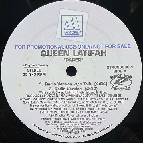 QUEEN LATIFAH // PAPER (4VER)