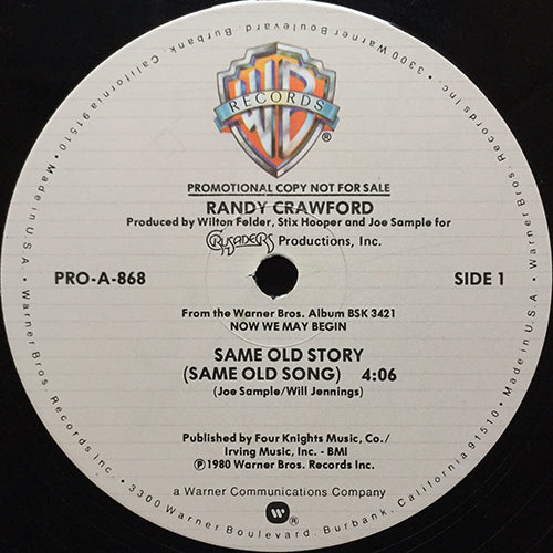 RANDY CRAWFORD // SAME OLD STORY (SAME OLD SONG) (4:06) / TENDER FALLS THE RAIN (4:14)