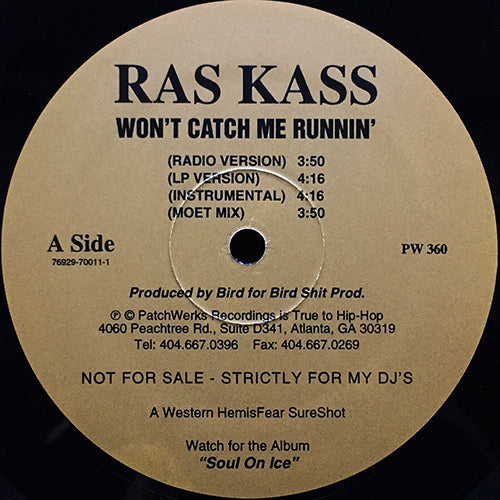 RAS KASS // WON'T CATCH ME RUNNIN' (4VER) / REMAIN ANONYMOUS (3VER)