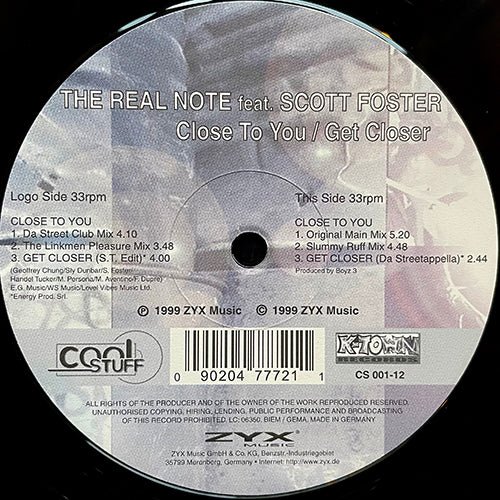 REAL NOTE feat. SCOTT FOSTER // CLOSE TO YOU (4VER) / GET CLOSER (2VER)