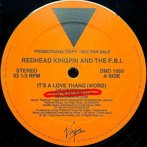 REDHEAD KINGPIN & THE F.B.I. // IT'S A LOVE THANG (4VER) / DAVE & KWAME (GIMME DAT GIRL)