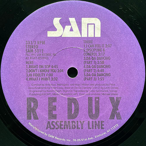 REDUX // ASSEMBLY LINE (LP) inc. RIGHT ON TOP / DON'T I KNOW YOU / HI FIDELITY / WHAT I WANT / I CAN FEEL IT / DISCIPLINE & CONTROL / DA-DA DANCING (3VER)
