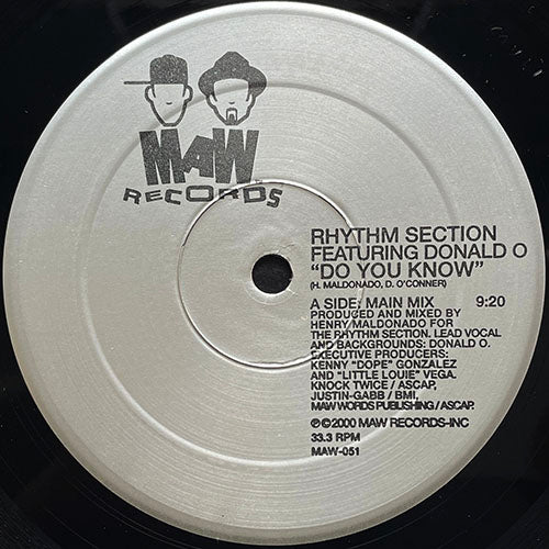 RHYTHM SECTION feat. DONALD O // DO YOU KNOW (MAIN MIX) / (INSTRUMENTAL)