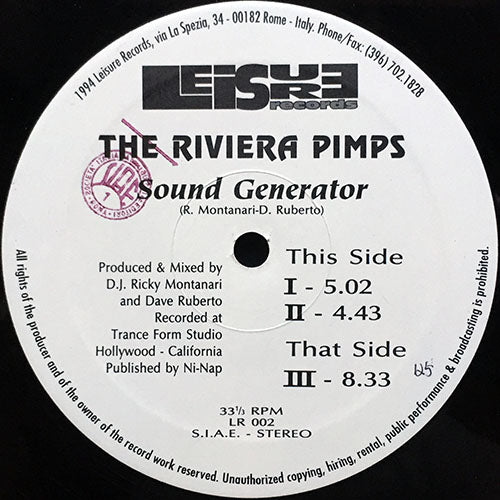 RIVIERA PIMPS // SOUND GENERATOR I, II & III