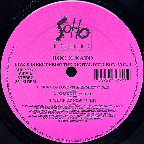 ROC & KATO // LIVE & DIRECT FROM THE DIGITAL DUNGEON: VOL. 1 (EP) inc. JUNGLE LOVE (REMIX) / SHAKE IT / JUMP UP NOW / YOU BELIEVED IN ME / THE RHYTHM / YOU GOT TO MOVE