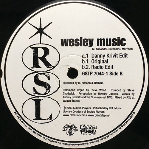 RSL // WESLEY MUSIC (DANNY KRIVIT EDIT & ORIGINAL) (3VER)