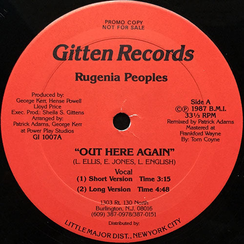RUGENIA PEOPLES // OUT HERE AGAIN (3:15/4:48) / (INSTRUMENTAL) (4:48)