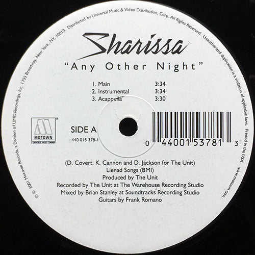 SHARISSA // ANY OTHER NIGHT (3VER) / HENCHMEN G'S (3VER)