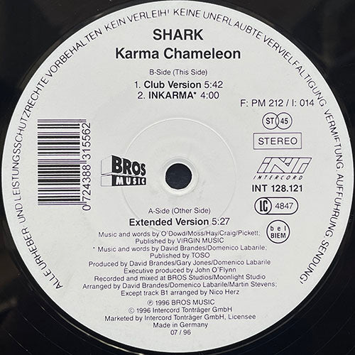 SHARK // KARMA CHAMELEON (EXTENDED VERSION) / (CLUB VERSION) / INKARMA
