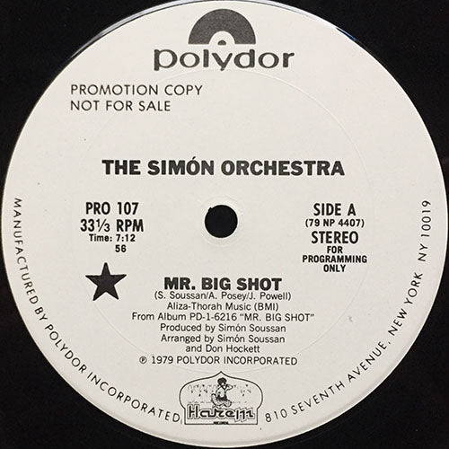 SIMON ORCHESTRA // MR. BIG SHOT (7:12) / I CLOSE MY EYES AND COUNT TO TEN (8:28)