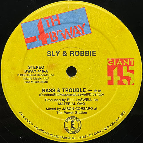 SLY & ROBBIE // BASS & TROUBLE (6:12) / MILES (BLACK SATIN) (7:20)