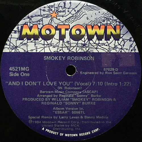 SMOKEY ROBINSON // AND I DON'T LOVE YOU (7:10) / (INSTRUMENTAL DUB) (6:16)