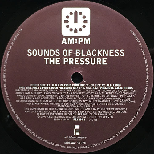 SOUNDS OF BLACKNESS // THE PRESSURE (U.B.P. & CEVIN FISHER REMIX) (4VER)
